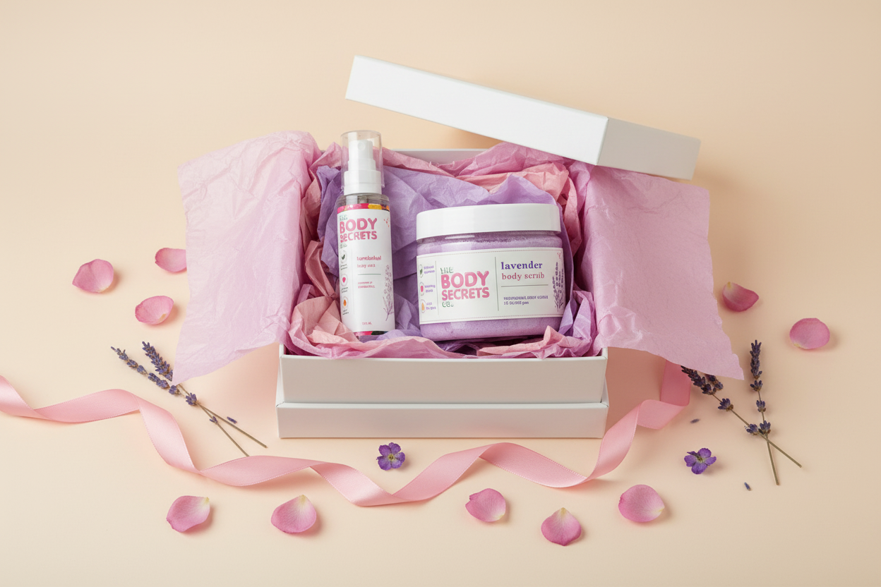 Bombshell Mist & Lavender Scrub – Gift Box Bundle