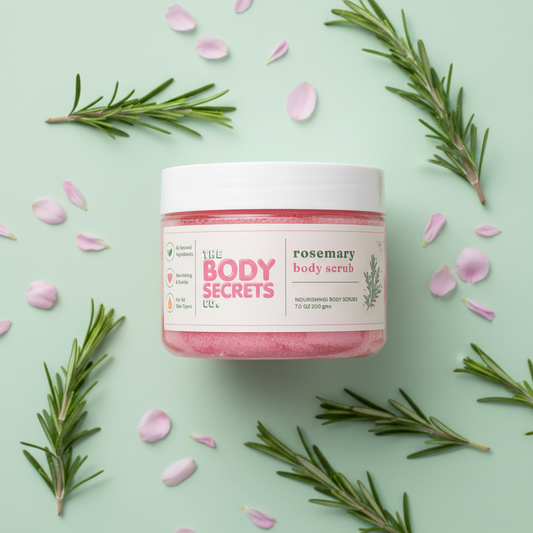 Rosemary Body Scrub – Flatlay