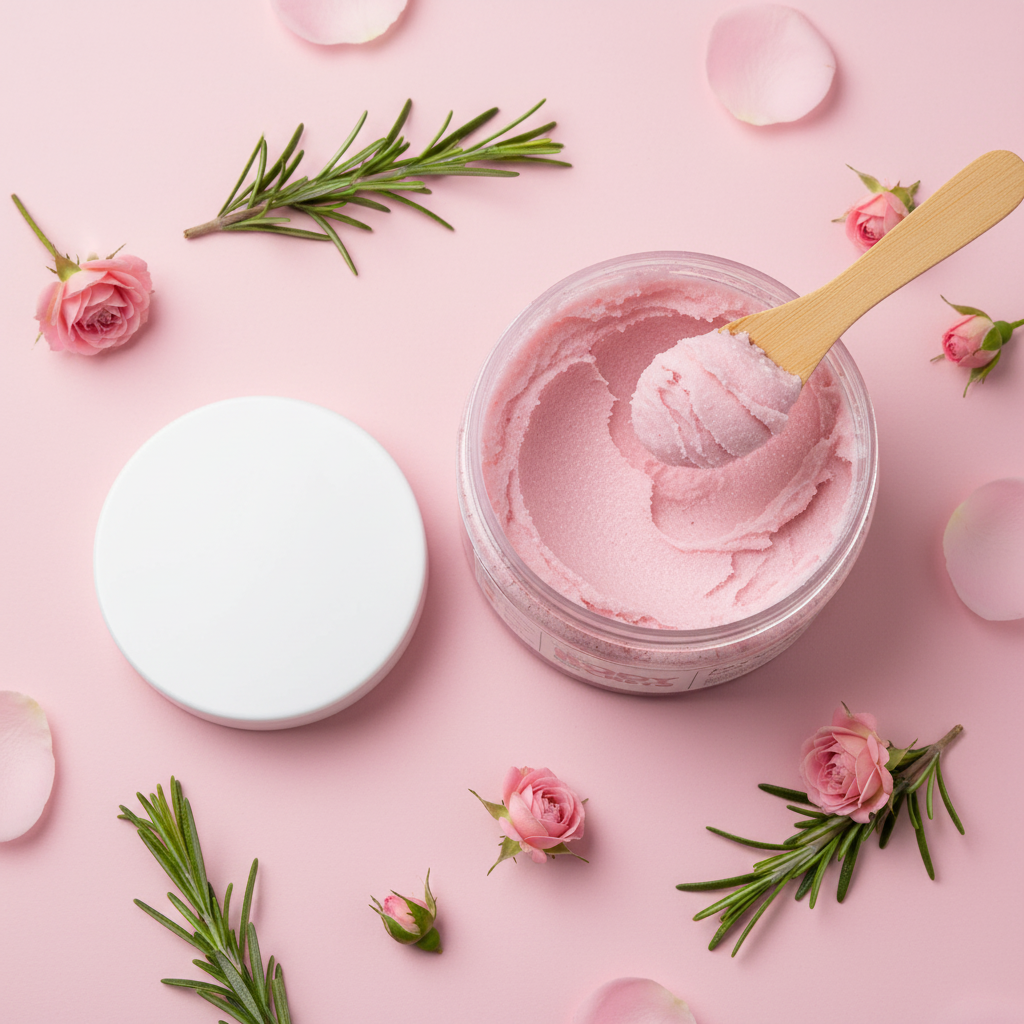 Rosemary Sugar Scrub – Flatlay