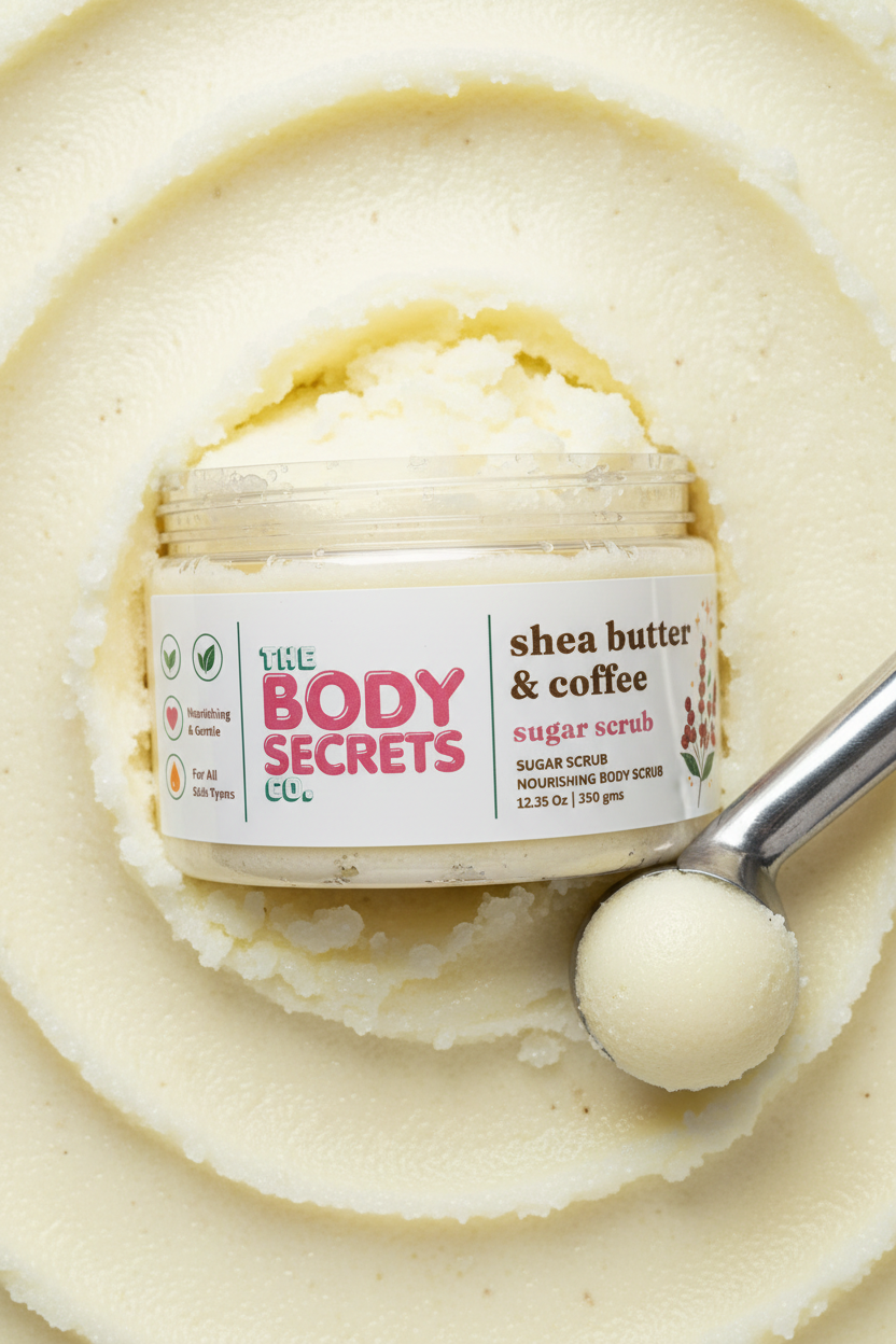 Shea Butter & Coffee Sugar Scrub – Lighter Pastel Yellow